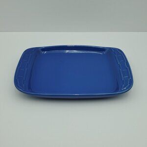 Longaberger Pottery Woven Traditions Cornflower Blue Snack Plate Serving Dish